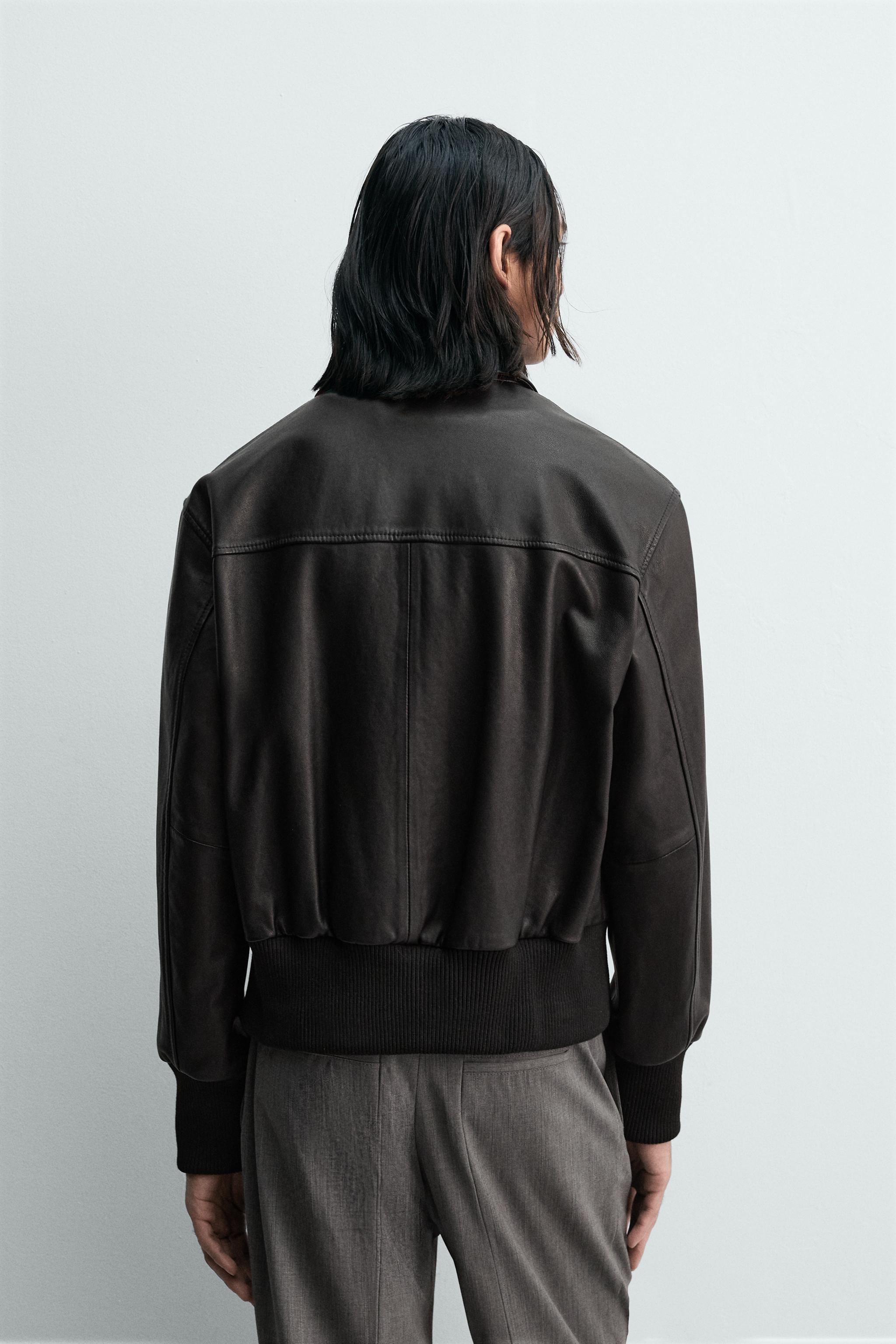 CROPPED FIT LEATHER JACKET